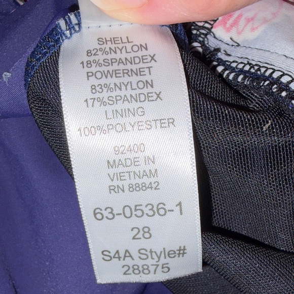 Swimsuits For All Floral One Piece 28 Plus Size Navy - Picture 15 of 16